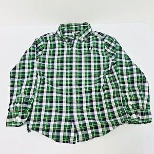 Janie and Jack x Disney Mickey Mouse Plaid Embroidered Oxford Shirt Size…